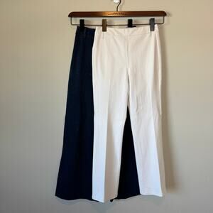 Lysse Denim Bundle XS (2 Pairs) White Straight Leg & Blue Wide Leg Raw Hem